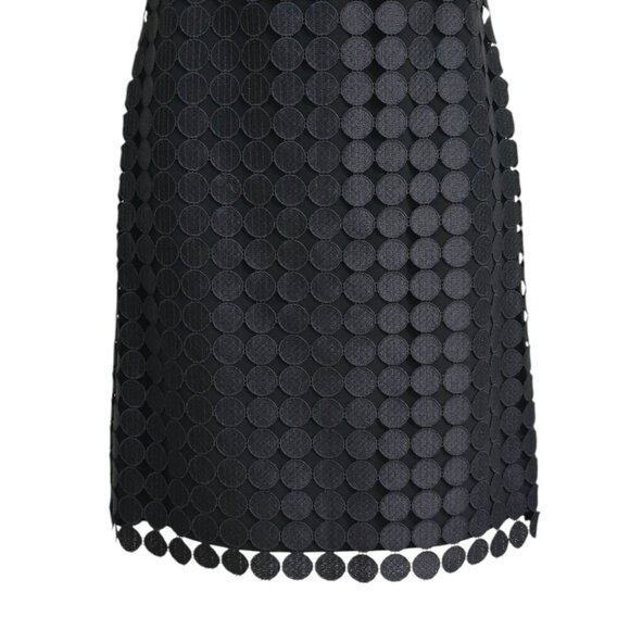 Lauren Ralph Lauren Black Dotted Lace Peek-A-Boo Sleeveless Shift Dress Sz 6 - Picture 4 of 7